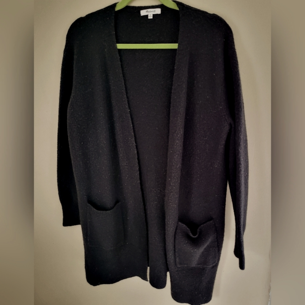 Madewell black, long sweater. Size medium